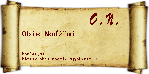 Obis Noémi névjegykártya